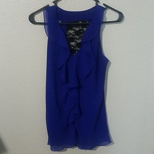 Cute chiffon dressy tank blouse with lace design